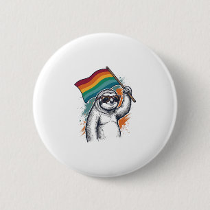 Pride Sloth Vintage Engraving T-Shirt Design_1 6 Cm Round Badge