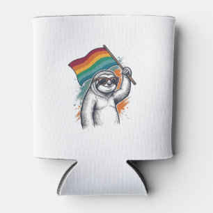 Pride Sloth Vintage Engraving T-Shirt Design_1 Can Cooler