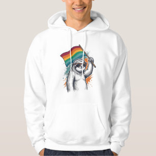 Pride Sloth Vintage Engraving T-Shirt Design_1 Hoodie