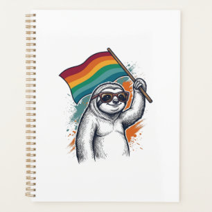 Pride Sloth Vintage Engraving T-Shirt Design_1 Planner
