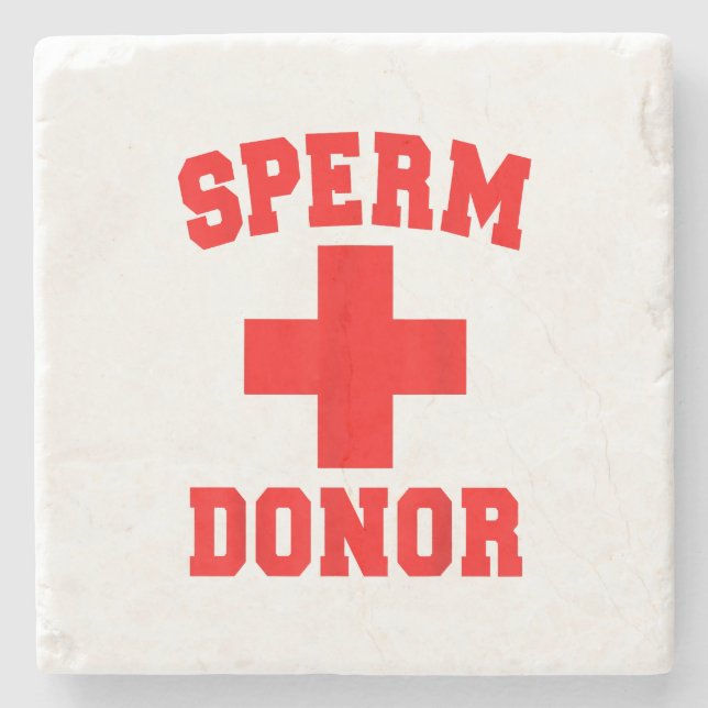 PRIDE SPERM DONOR DISPENSER FUNNY HALLOWEEN COSTUM STONE COASTER (Front)