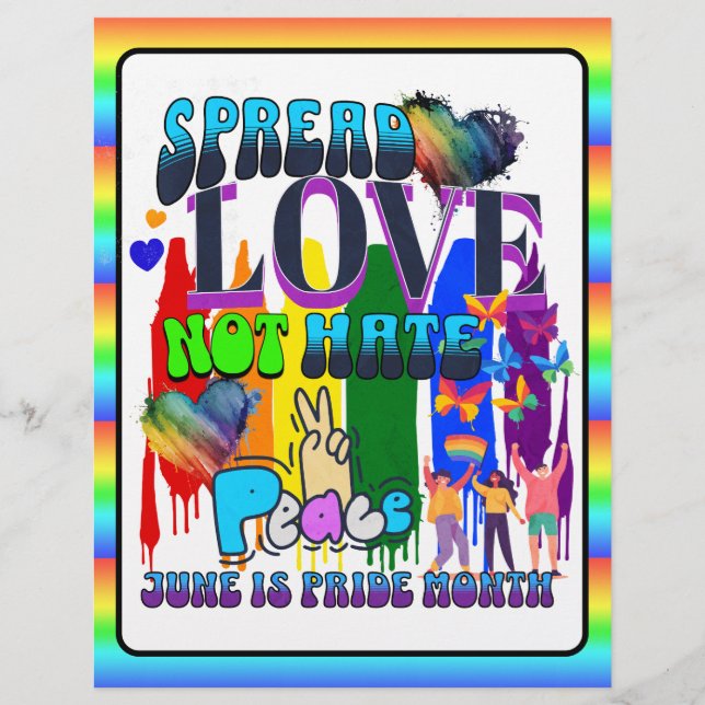Pride | Spread Love Not Hate Flyer (Front)