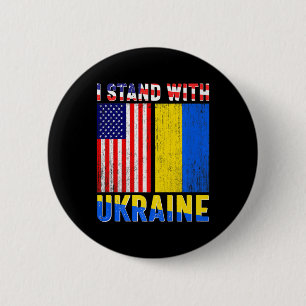 Pride Stand With Ukraine Vintage Ukrainian America 6 Cm Round Badge