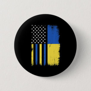 Pride Stand With Ukraine Vintage Ukrainian America 6 Cm Round Badge