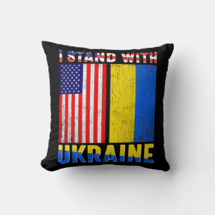 Pride Stand With Ukraine Vintage Ukrainian America Cushion