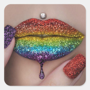 Pride Stickers - Rainbow Lipstick Lesbian