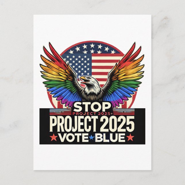 Pride - Stop Project 2025 - Vote Blue Postcard (Front)