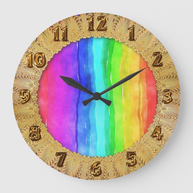 Pride symbol flag giving a discrimination lifesty large clock (Front)