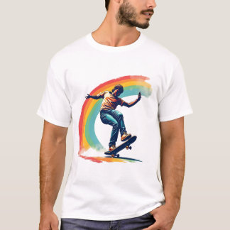 Pride T-Shirt - Rainbow Skateboarder
