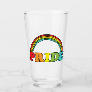 Pride Text and Rainbow Glass