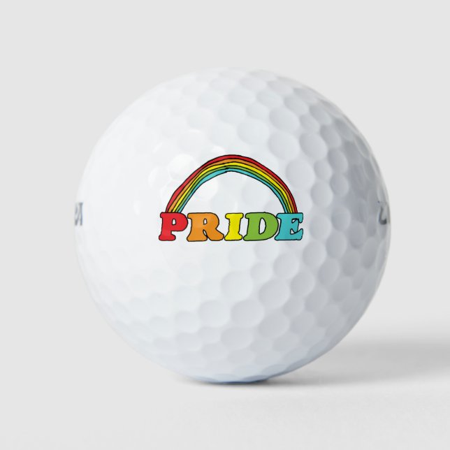 Pride Text and Rainbow Golf Balls (Front)