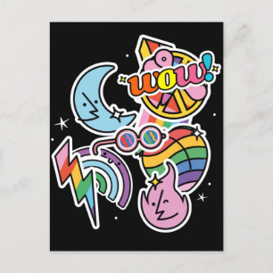 Pride thunder. Rainbow love. Wow love Postcard