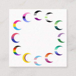 Pride Time Crescent Moon Design Square Business Card