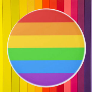 Pride Touch: Rainbow Flag Ceramic Knob
