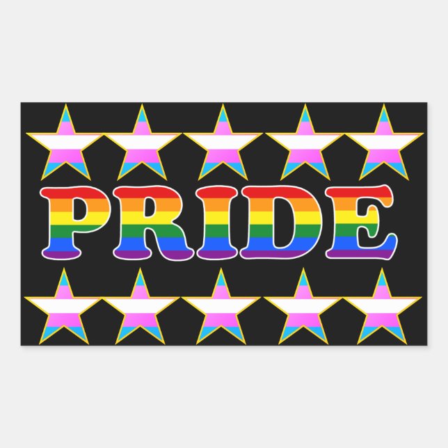 PRIDE Trans Pride Stars Rectangular Sticker (Front)