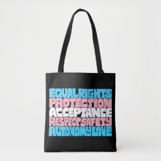 PRIDE Trans rights flag LGBT quote gift typography Tote Bag