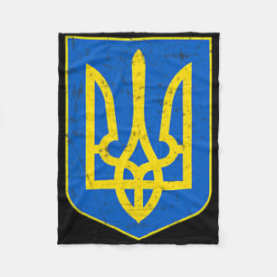 Pride Ukrainian Flag Coat Of Arms Gift Support Fleece Blanket