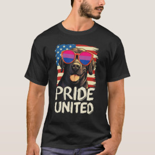 Pride United  Labrador Bisexual Flag Sunglasses T-Shirt