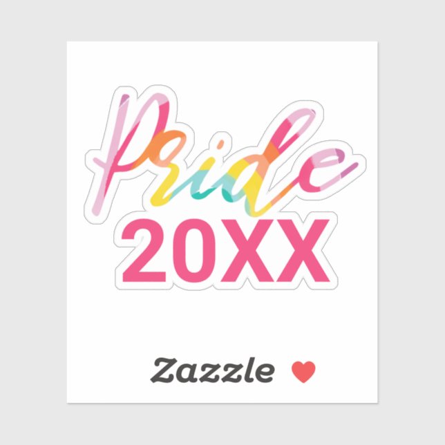 Pride Watercolor Rainbow Script With Custom Year (Sheet)