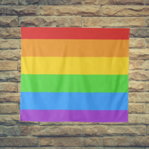 Pride Wave: Rainbow Flag Tapestry