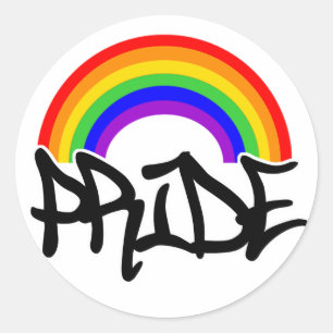 Pride with Rainbow Classic Round Sticker