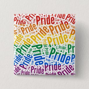 PRIDE WORD PATTERN FLAG -.png 15 Cm Square Badge