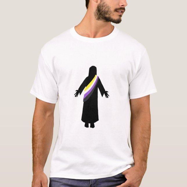 PrideJesus NonbinaryFlag T-Shirt (Front)