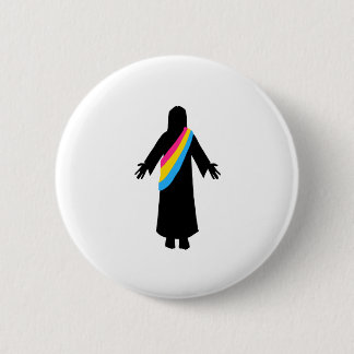 PrideJesus PanFlag 6 Cm Round Badge