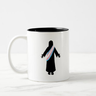 PrideJesus TransFlag Two-Tone Coffee Mug
