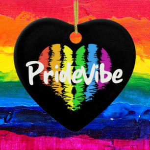 PrideVibe Rainbow Heart: Timeless Pride Ceramic Tree Decoration
