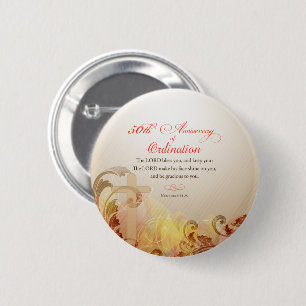 Priest, 50th Anniversary of Ordination Blessing 6 Cm Round Badge