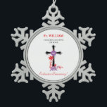 Priest 65th Ordination Anniversary Black Cross Snowflake Pewter Christmas Ornament<br><div class="desc">Say congratulations and wish blessings as a special priest celebrates his 65th ordination anniversary. This beautifully simple designed gift,  souvenir,  giveaway or party essential will be perfect for that. Send this one to him today and let a priest know that he is remembered on this special day.</div>