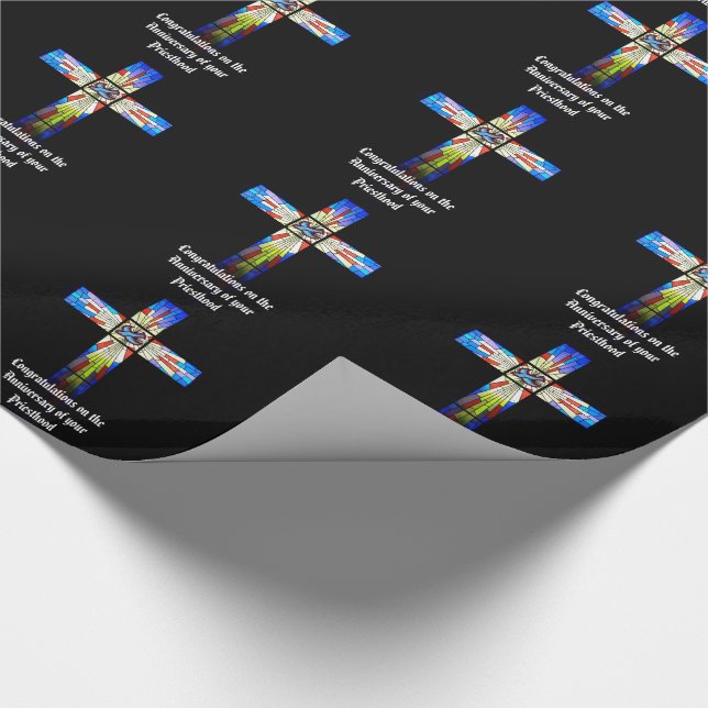 Priest Anniversary 15th 20th 25th 30th 40th 50th Wrapping Paper (Corner)