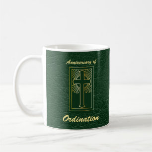 Priest Anniversary of Ordination Leather Look Coffee Mug