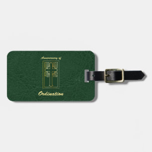 Priest Anniversary of Ordination Leather Look Luggage Tag