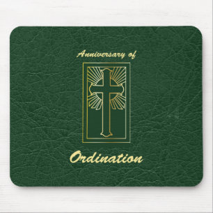 Priest Anniversary of Ordination Leather Look Mouse Mat