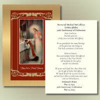 Priest Anniversary Remembrance Prayer Card