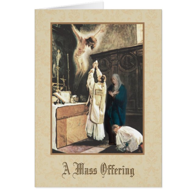 Priest at the Altar Catholic Mass Offering Card (Front)