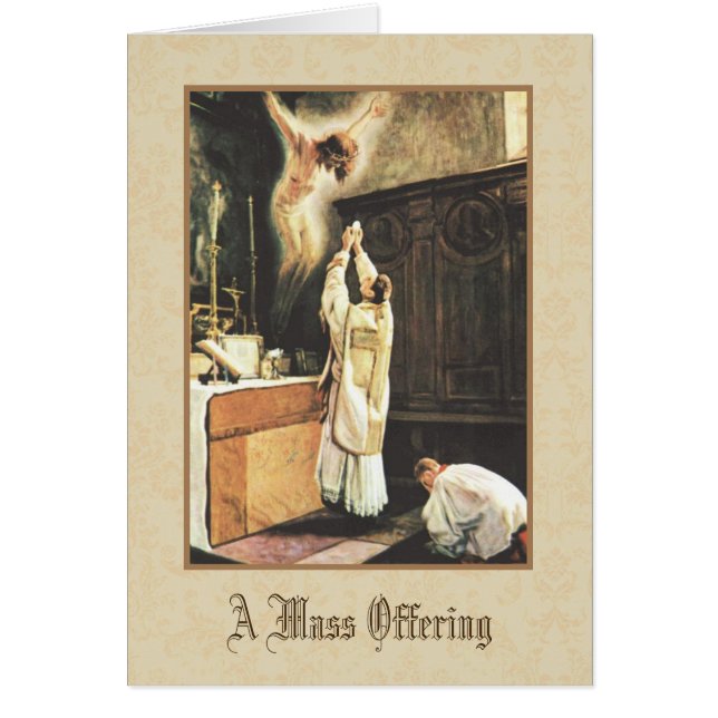 Priest at the Altar Catholic Mass Offering Card (Front)