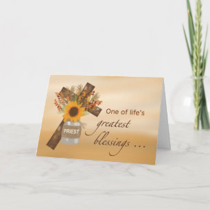 Priest Clergy Appreciation Month with Sunflower Card