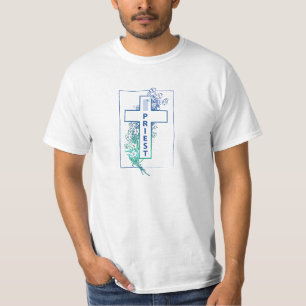 Priest Cross Flowers Personalised T-Shirt