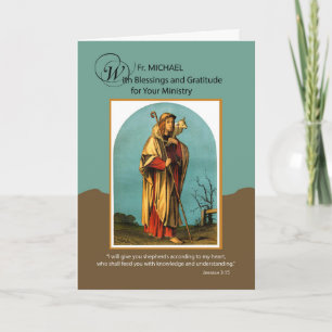 Priest Custom Name Thank You for Ministry Shepherd Card