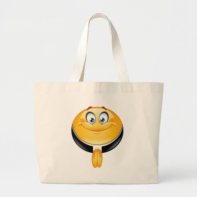 priest emoji large tote bag (Front)
