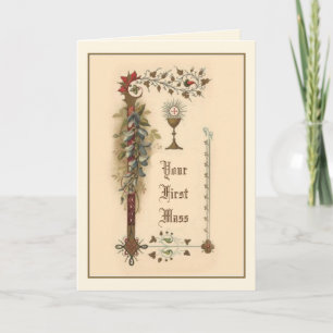 Priest First Mass Anniversary Catholic Prayer Card