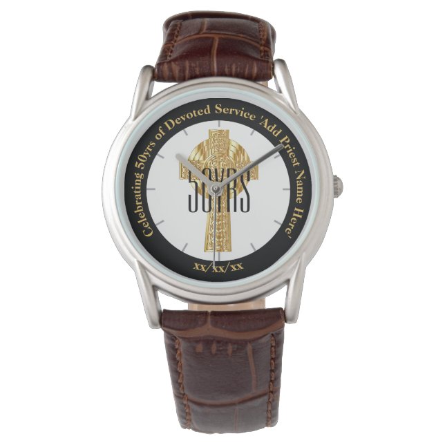 Priest Gift Ordination Anniversary Personalised Watch (Front)