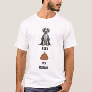 Priest Great Dane Holy Poop It's Monday T-Shirt