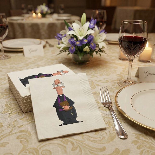 Priest Holding Bible IFunny Clergy Character Napkin (Creator Uploaded)
