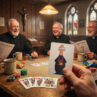 Priest Holding Bible IFunny Clergy Character Playing Cards