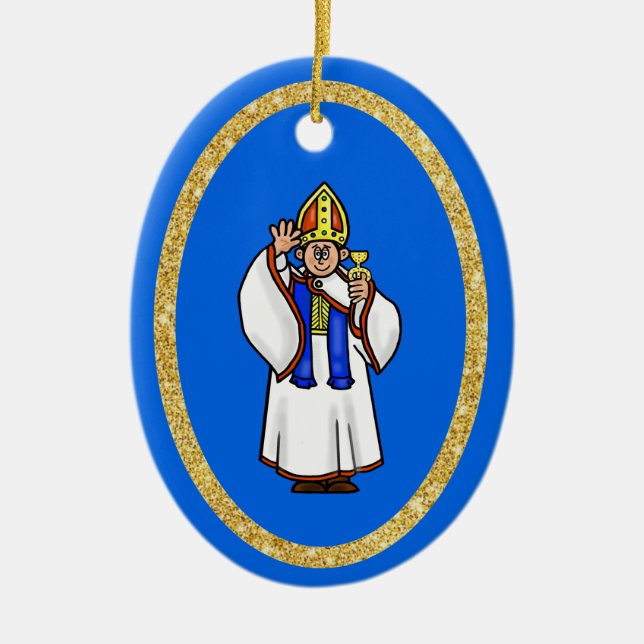 Priest Holding Chalice Christmas Ornament (Front)