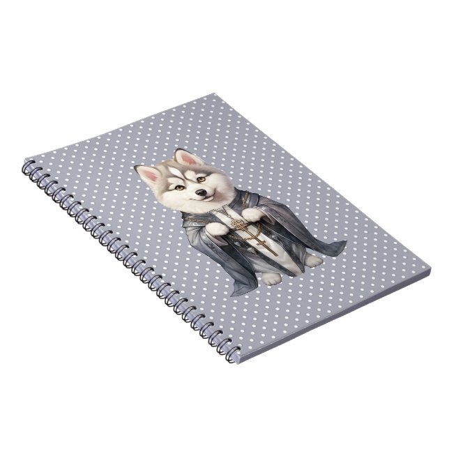 Priest King Siberian Husky Dog Notebook (Right Side)